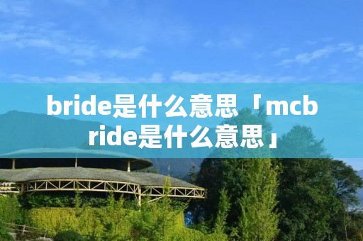 bride是什么意思「mcbride是什么意思」