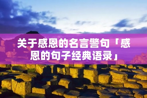 关于感恩的名言警句「感恩的句子经典语录」