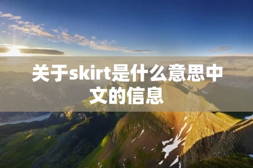 关于skirt是什么意思中文的信息 关于skirt是什么意思中文的信息