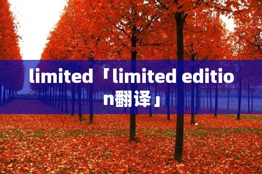 limited「limited edition翻译」