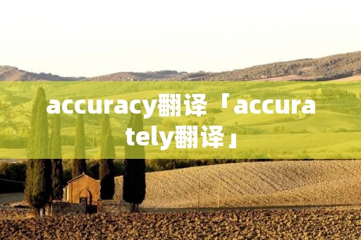 accuracy翻译「accurately翻译」
