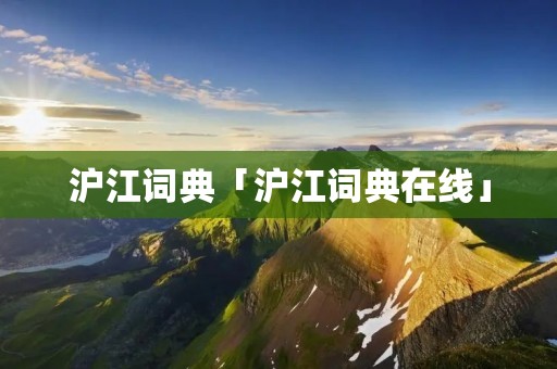 沪江词典「沪江词典在线」