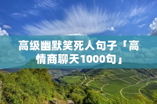 高级幽默笑死人句子「高情商聊天1000句」
