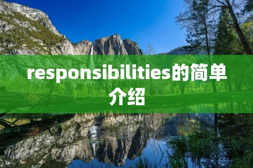 responsibilities的简单介绍