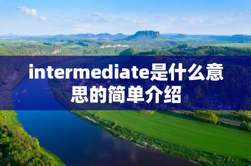 intermediate是什么意思的简单介绍