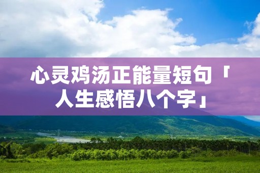 心灵鸡汤正能量短句「人生感悟八个字」