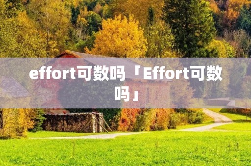 effort可数吗「Effort可数吗」