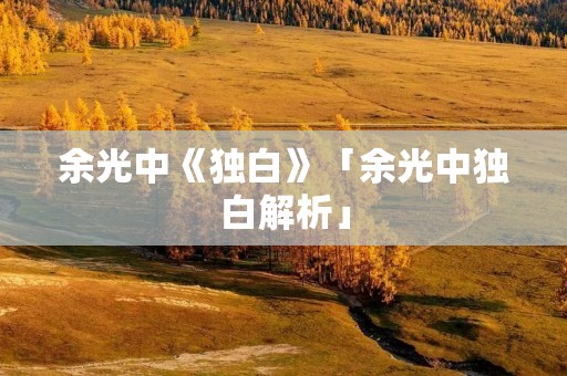 余光中《独白》「余光中独白解析」