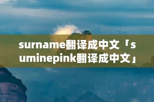 surname翻译成中文「suminepink翻译成中文」