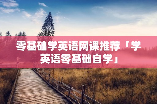 零基础学英语网课推荐「学英语零基础自学」