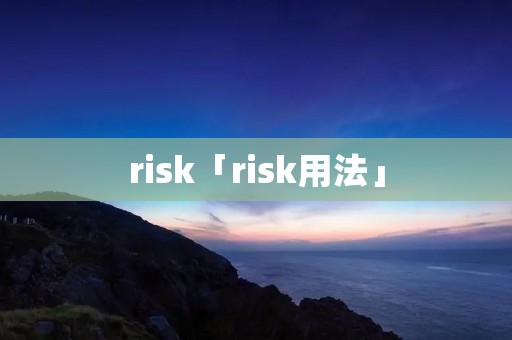 risk「risk用法」