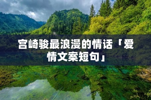 宫崎骏最浪漫的情话「爱情文案短句」