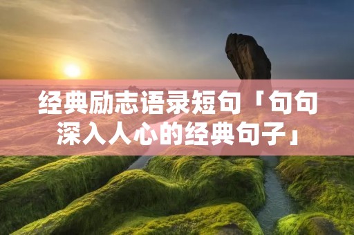 经典励志语录短句「句句深入人心的经典句子」