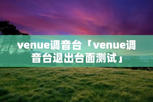 venue调音台「venue调音台退出台面测试」