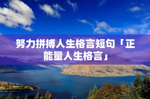 努力拼搏人生格言短句「正能量人生格言」