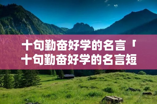 十句勤奋好学的名言「十句勤奋好学的名言短句」