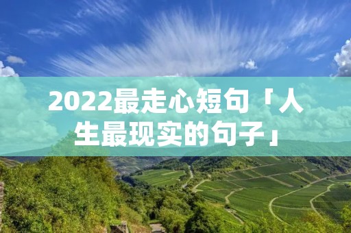 2022最走心短句「人生最现实的句子」
