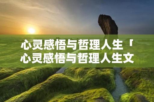 心灵感悟与哲理人生「心灵感悟与哲理人生文章」