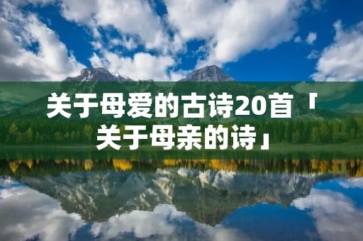关于母爱的古诗20首「关于母亲的诗」