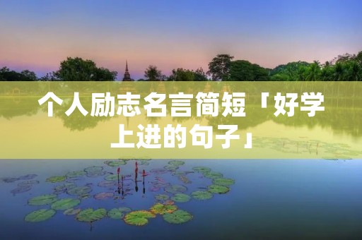 个人励志名言简短「好学上进的句子」