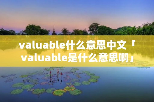 valuable什么意思中文「valuable是什么意思啊」 valuable什么意思中文「valuable是什么意思啊」