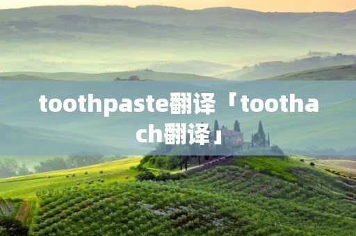 toothpaste翻译「toothach翻译」 toothpaste翻译「toothach翻译」