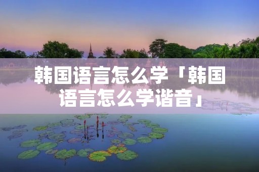 韩国语言怎么学「韩国语言怎么学谐音」 韩国语言怎么学「韩国语言怎么学谐音」