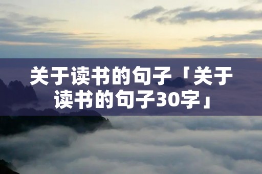 关于读书的句子「关于读书的句子30字」