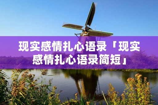 现实感情扎心语录「现实感情扎心语录简短」
