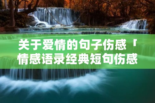 关于爱情的句子伤感「情感语录经典短句伤感」