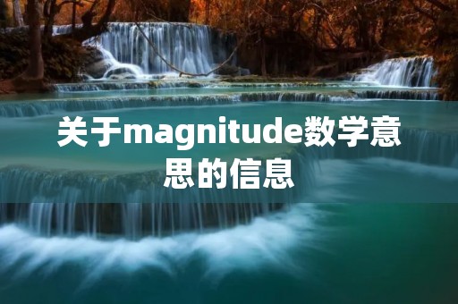 关于magnitude数学意思的信息