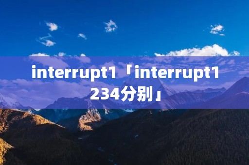 interrupt1「interrupt1234分别」