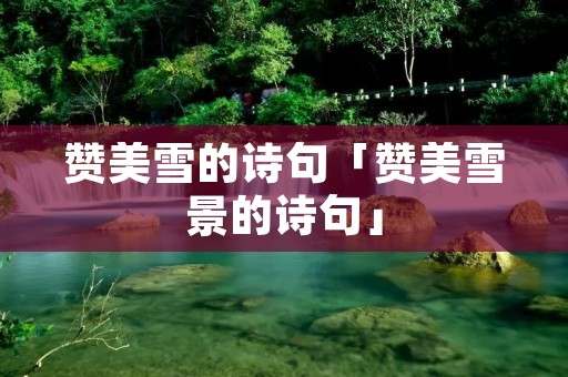 赞美雪的诗句「赞美雪景的诗句」