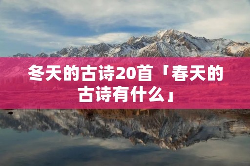 冬天的古诗20首「春天的古诗有什么」