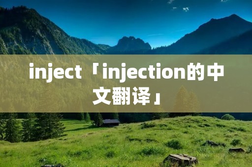 inject「injection的中文翻译」