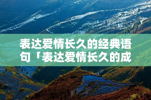 表达爱情长久的经典语句「表达爱情长久的成语」