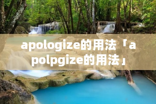 apologize的用法「apolpgize的用法」