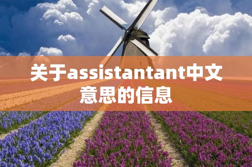 关于assistantant中文意思的信息