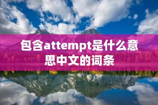 包含attempt是什么意思中文的词条