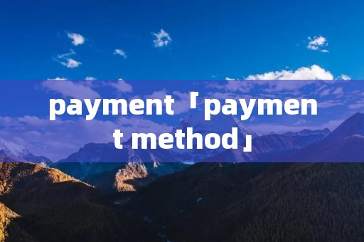payment「payment method」