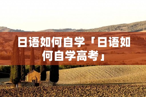 日语如何自学「日语如何自学高考」