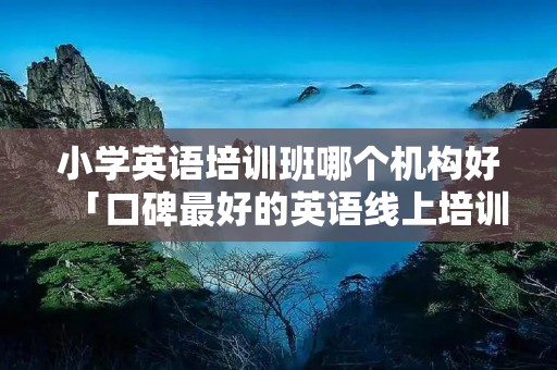 小学英语培训班哪个机构好「口碑最好的英语线上培训机构」