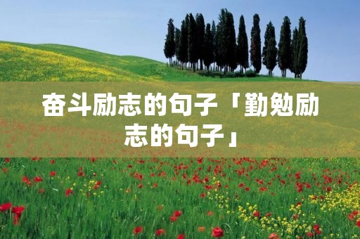 奋斗励志的句子「勤勉励志的句子」