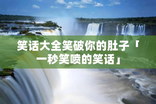 笑话大全笑破你的肚子「一秒笑喷的笑话」