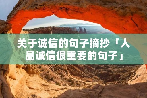 关于诚信的句子摘抄「人品诚信很重要的句子」