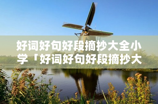 好词好句好段摘抄大全小学「好词好句好段摘抄大全小学五级上册」