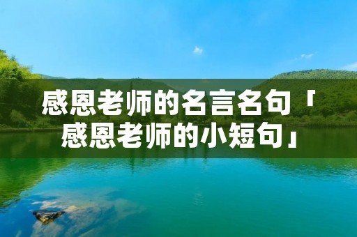 感恩老师的名言名句「感恩老师的小短句」