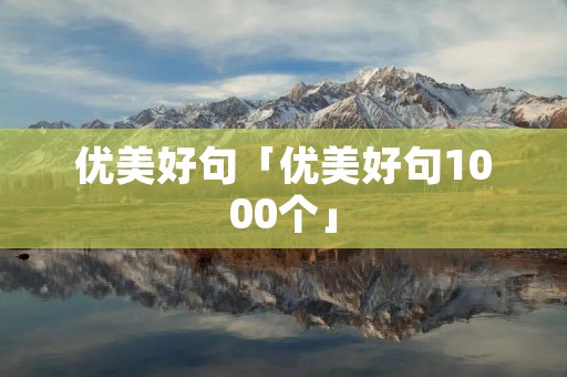 优美好句「优美好句1000个」