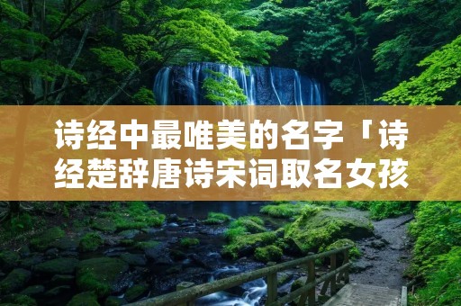 诗经中最唯美的名字「诗经楚辞唐诗宋词取名女孩」