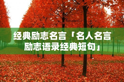 经典励志名言「名人名言励志语录经典短句」